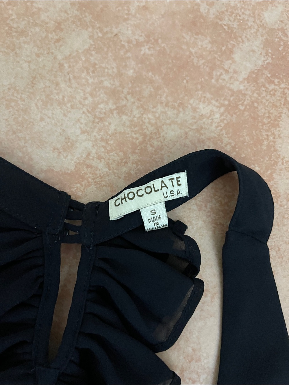 Chocolate Black Ruffled Racerback Camisole - Picture 2 of 3